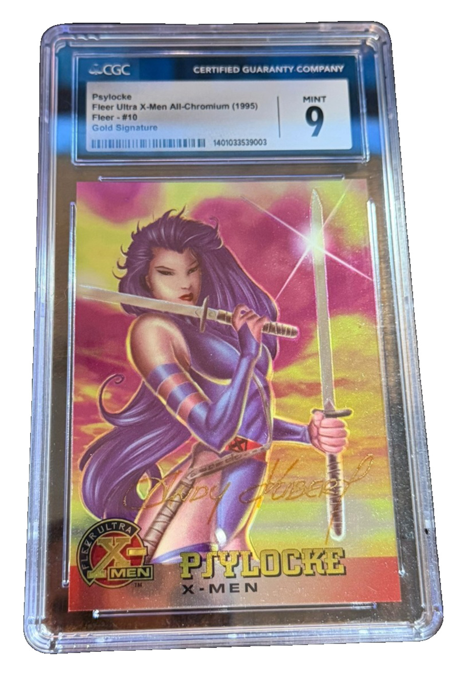 1995 Fleer Ultra X-Men All-Chromium #10 Psylocke CGC MINT 9 Graded Card Gold Sig